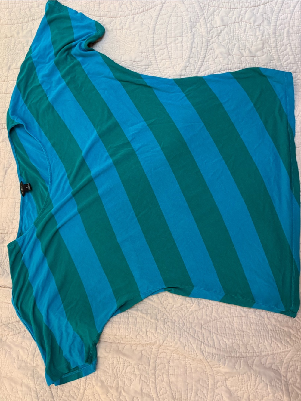 Ann Taylor Teal & Aqua Striped Top